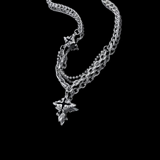 Black Cross Star Pendant